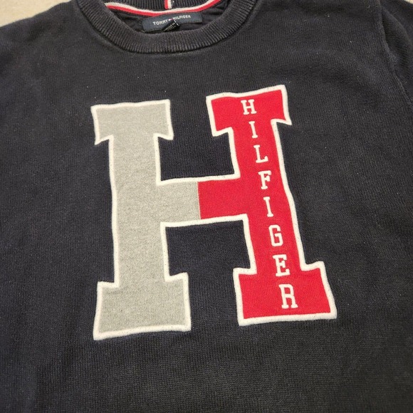 Tommy Hilfiger Mens M Medium H Spell Out Logo Embroidered Crewneck Sweater Knit - Picture 3 of 10